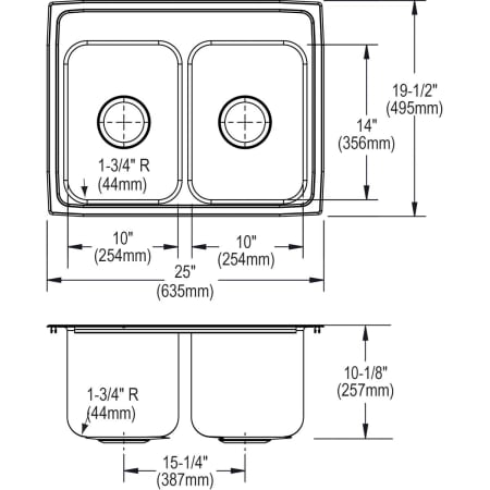 Elkay-DLR251910-Specification Image