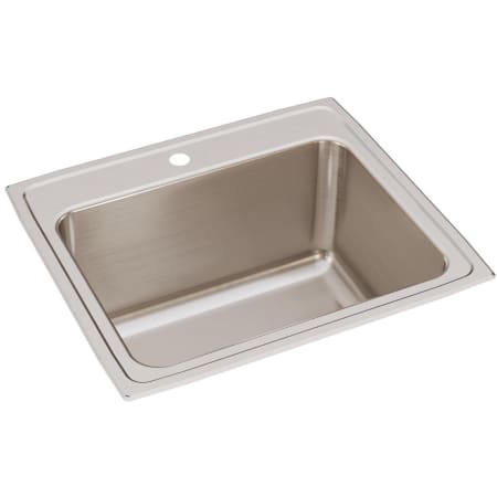 Elkay Lustertone 25" Drop In Single Basin Stainless Steel Kitchen Sink 1 Faucet Hole