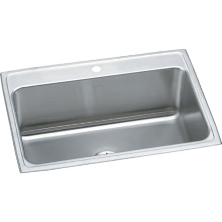 Elkay Lustertone 31" Drop In Single Basin Stainless Steel Kitchen Sink with Basket Strainer 1 Faucet Hole