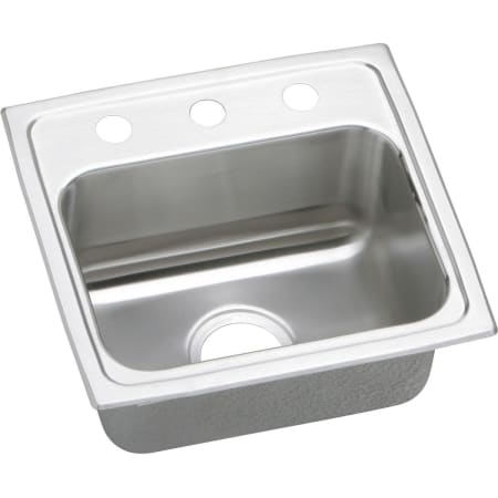 Elkay Gourmet 17" Single Basin Drop In Stainless Steel Kitchen Sink 2 Faucet Holes