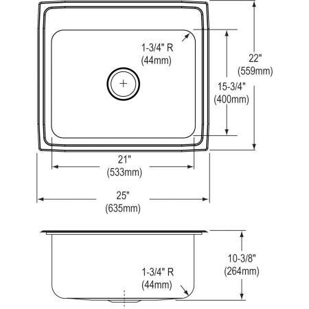 Elkay-DLRQ252210-Specification Image