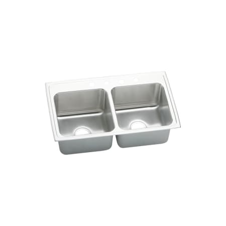 Elkay Gourmet 33" Double Basin Drop In Stainless Steel Kitchen Sink 1 Faucet Hole
