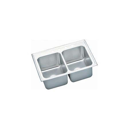 Elkay Gourmet 33" Double Basin Drop In Stainless Steel Kitchen Sink 1 Faucet Hole