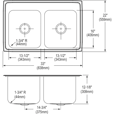 Elkay-DLRQ332212-Specification Image