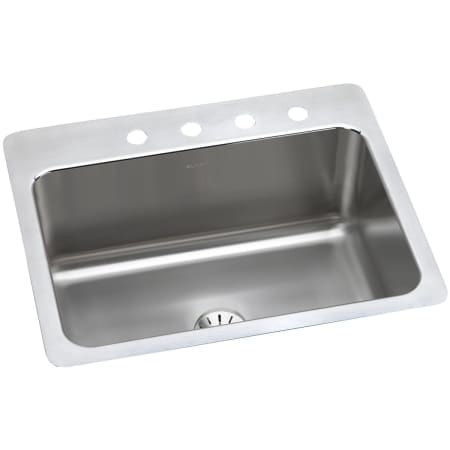 Elkay Gourmet 27" Single Basin Drop In Stainless Steel Kitchen Sink - Includes Perfect Drain Assembly 4 Faucet Holes