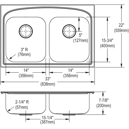 Elkay-DPA23322-Specification Image