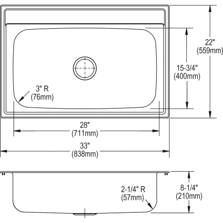 Elkay-DPC13322-Line Drawing