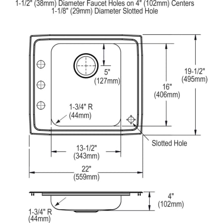 Elkay-DRKAD222040C-Specification Image