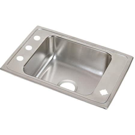 Elkay Lustertone 25" Drop In Single Basin Stainless Steel Utility Sink 2 Faucet Holes
