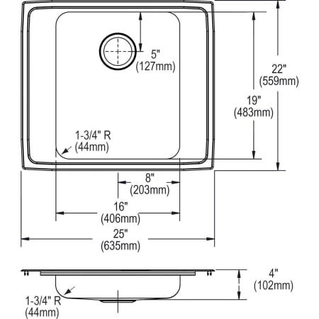 Elkay-DRKAD252240-Specification Image