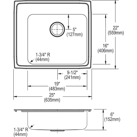 Elkay-DRKAD252260L-Specification Image