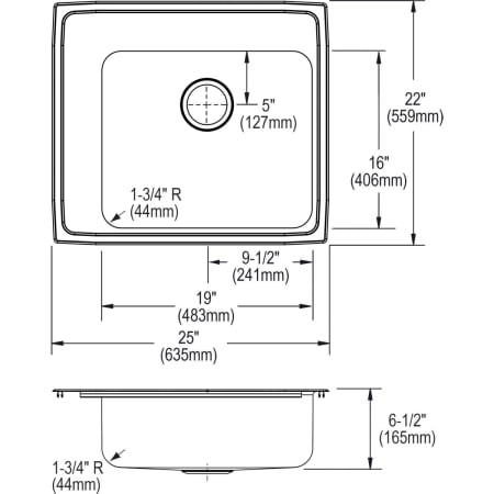 Elkay-DRKAD252265L-Specification Image