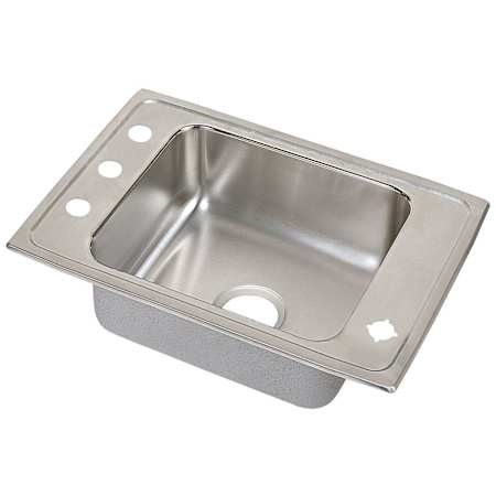 Elkay Lustertone 31" Drop In Single Basin Stainless Steel Utility Sink 2 Faucet Holes