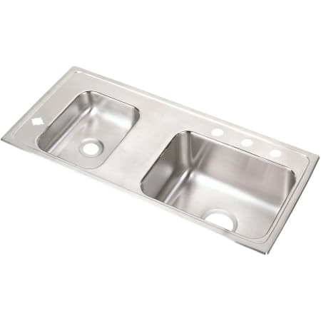 Elkay Lustertone 37-1/4" Drop In Double Basin Stainless Steel Utility Sink 4 Faucet Holes
