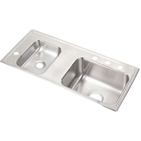 Elkay 37-1/4" Double Basin Drop In Stainless Steel Utility Sink 4 Faucet Holes