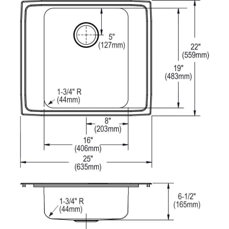 Elkay-DRKADQ252265-Specification Image