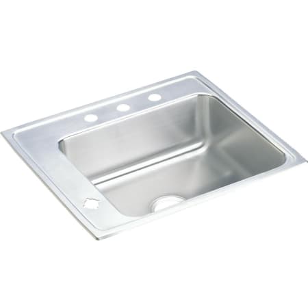 Elkay Lustertone 25" Drop In Single Basin Stainless Steel Utility Sink 4 Faucet Holes