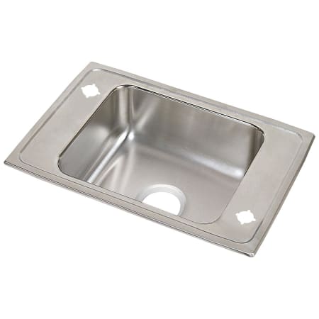 Elkay Lustertone 31" Drop In Single Basin Stainless Steel Utility Sink 2 Faucet Holes
