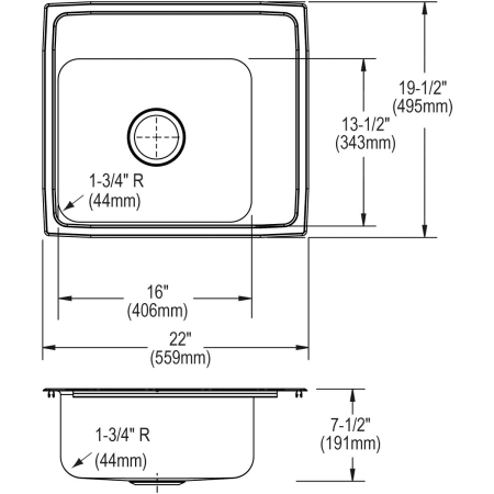 Elkay-DRKRQ2220R-Specification Image