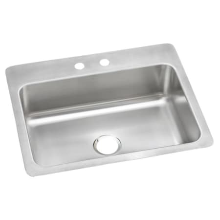 Elkay Dayton 27" Drop In Single Basin Stainless Steel Kitchen Sink 2 Faucet Holes