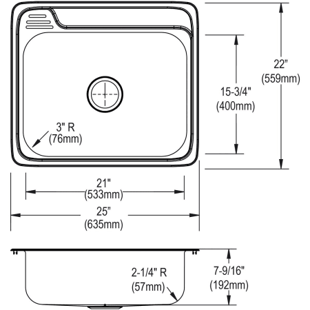 Elkay-ECC2522-Specification Image