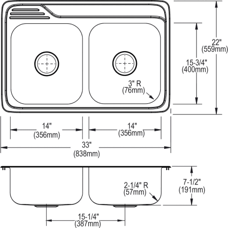 Elkay-ECC3322-Specification Image