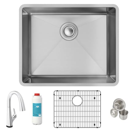 Elkay Crosstown 22-1/2" Undermount Single Basin Stainless Steel Kitchen Sink with Deck Mount 1.5 GPM Kitchen Faucet Stainless Steel