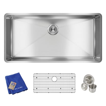 Elkay Crosstown 36-1/2" Undermount Single Basin Stainless Steel Kitchen Sink with Basin Rack and Basket Strainer Stainless Steel