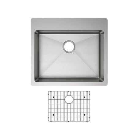 Elkay Crosstown 25" Undermount Single Basin Stainless Steel Kitchen Sink with Basin Rack 0 Faucet Holes