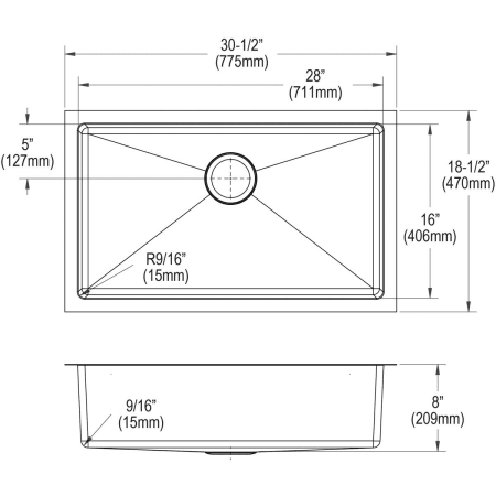 Elkay-EFRU2816-Specification Image