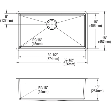 Elkay-EFRU311610-Specification Image