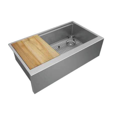 Elkay Crosstown 16 Gauge Workstation 34-7/8" x 20-1/4" x 9-7/16" Single Bowl Farmhouse Sink Kit Stainless Steel