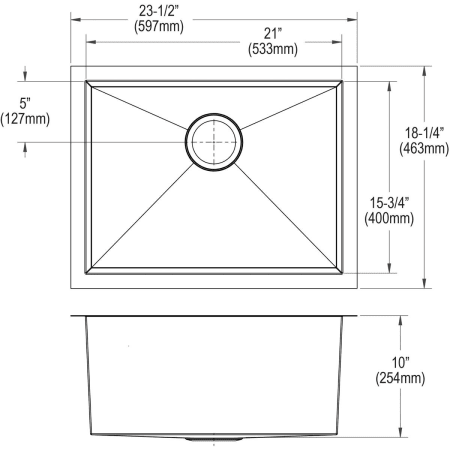 Elkay-EFU211510DBG-Line Drawing