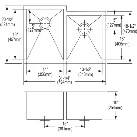 Elkay-EFU312010R-Specification Image