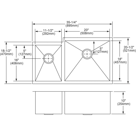 Elkay-EFU352010LDBG-Specification Image