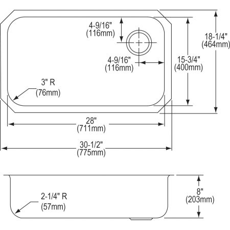 Elkay-EGUH2816R-Specification Image