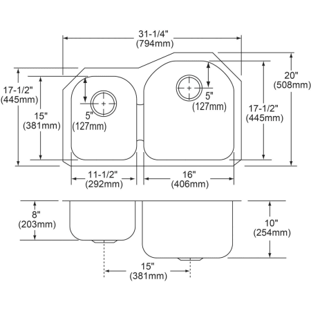 Elkay-EGUH311910-Specification Image