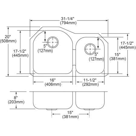 Elkay-EGUH3119RDBG-Specification Image