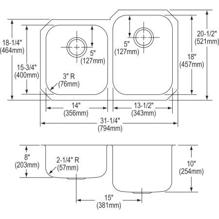 Elkay-EGUH312010LDBG-Specification Image