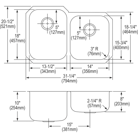 Elkay-EGUH312010R-Specification Image