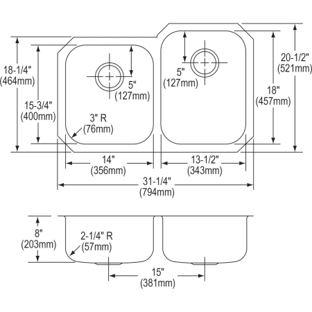 Elkay-EGUH3120LDBG-Specification Image