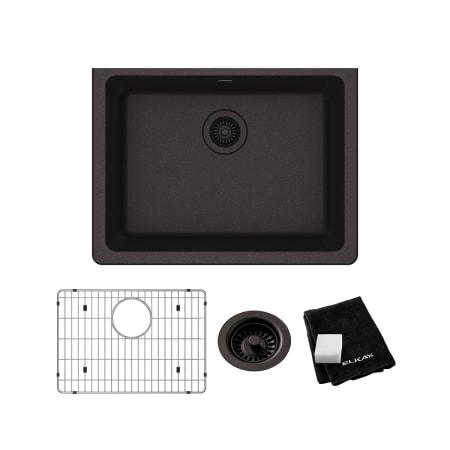 Elkay Quartz Classic 24-5/8" Undermount Single Basin Quartz Composite Kitchen Sink Black