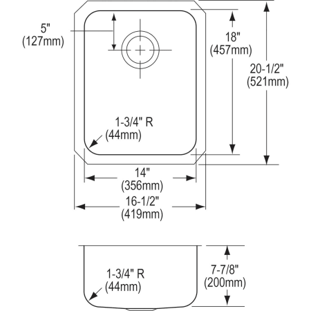 Elkay-ELUH1418DBG-Specification Image