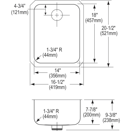 Elkay-ELUH1418PD-Specification Image