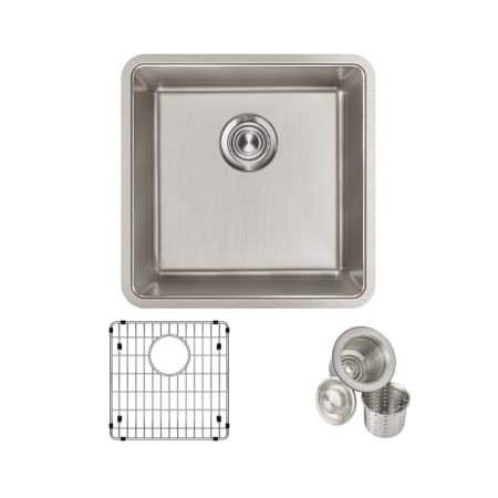 Elkay Lustertone Iconix 18-1/2" Undermount Single Basin Stainless Steel Kitchen Sink with Basin Rack and Basket Strainer Stainless Steel