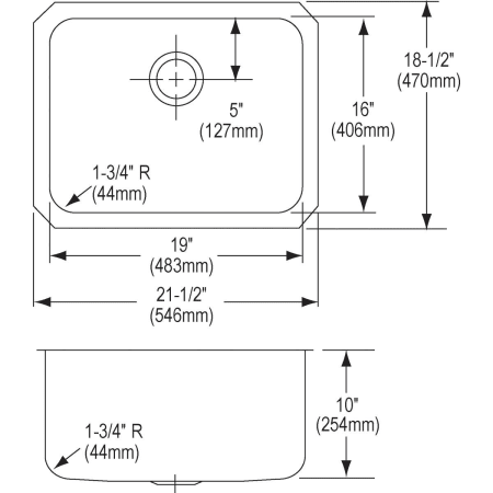 Elkay-ELUH191610C-Specification Image