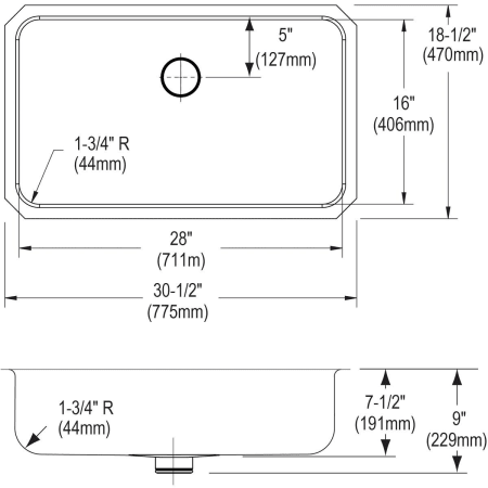 Elkay-ELUH2816PDK-Specification Image