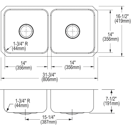 Elkay-ELUH3116DBG-Specification Image