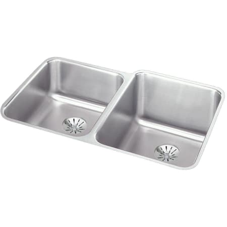 Elkay Lustertone 31-1/4" Undermount Double Basin Stainless Steel Kitchen Sink with Basket Strainer Stainless Steel