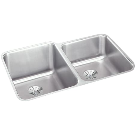 Elkay Lustertone 31-1/4" Undermount Double Basin Stainless Steel Kitchen Sink with Basket Strainer Stainless Steel